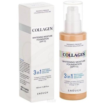 [ENOUGH] Тональная основа 13 тон коллаген 3 в 1  Whitening Foundaion SPF15, 100 мл