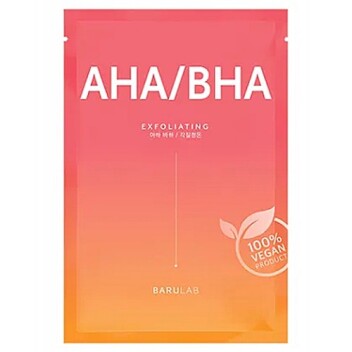 [BARULAB] Маска тканевая веганская отшелушивающая с кислотами The Clean Vegan AHA/BHA Mask 23, гр