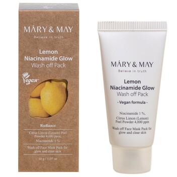 [MARY & MAY] Смываемая маска для сияния кожи Lemon Niacinamide Glow Wash off Pack, 30 гр