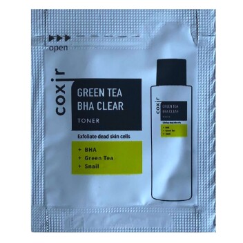[COXIR] Тонер для лица зелёный чай (пробник) Green tea BHA Clear Toner sample, 2 мл