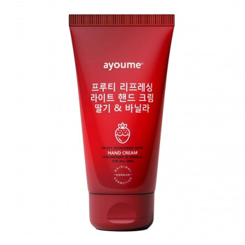 [AYOUME] Крем для рук с клубникой и ванилью Fruity refreshing light hand cream with strawberry and vanilla, 60 мл