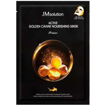 [JMSOLUTION] Ультратонкая тканевая маска с золотом и икрой Active Golden Caviar Nourishing Mask Prime, 30 мл