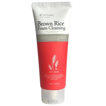 [3W CLINIC] Пенка для умывания КОРИЧНЕВЫЙ РИС Brown Rice Foam Cleansing, 100 мл