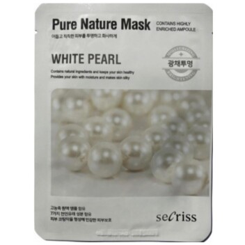 [ANSKIN] Маска тканевая для лица белый жемчуг Secriss Pure Nature Mask Pack White Pearl, 25 мл