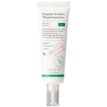 [AXIS-Y] Лёгкий минеральный солнцезащитный крем Complete No-Stress Physical Sunscreen SPF50+ PA++++, 50 мл