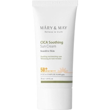 [MARY & MAY] Крем солнцезащитный увлажняющий Cica Soothing Sun Cream SPF50+ PA++++, 50 мл