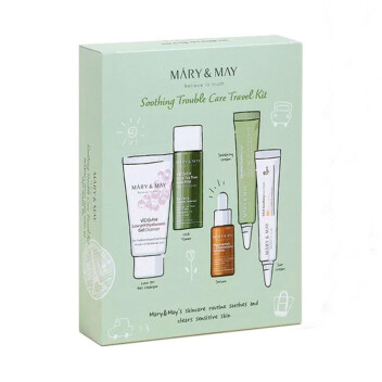 [MARY & MAY] Набор успокаивающий Soothing Trouble Care Travel Kit (30 мл + 30 мл + 10 мл + 12 гр + 12 гр)