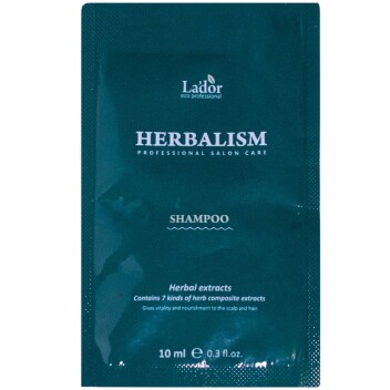[LA’DOR] Успокаивающий шампунь для волос (пробник) HERBALISM SHAMPOO POUCH, 10 мл