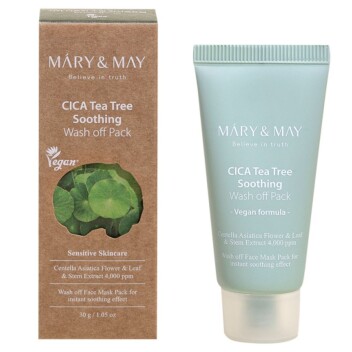 [MARY & MAY] Успокаивающая глиняная маска CICA TeaTree Soothing Wash off Pack, 30 гр