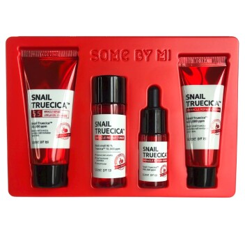 [SOME BY MI] Набор миниатюр с муцином черной улитки Snail Truecica Miracle Repair Starter Kit Edition, 30 мл + 30 мл +10 мл + 20 гр