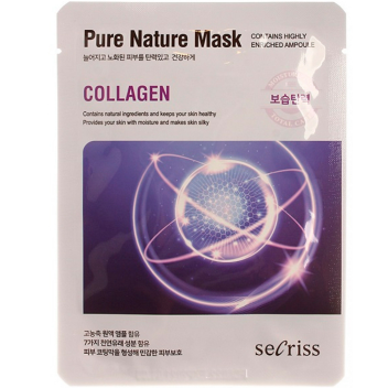 [ANSKIN] Маска для лица тканевая Secriss Pure Nature Mask Pack Collagen, 25 мл