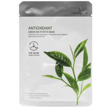 [BEAUUGREEN] Тканевая маска зеленый чай vitalizing green tea essence mask, 23 гр