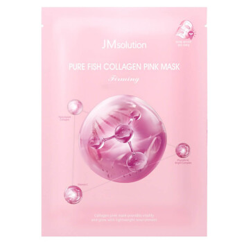 [JMSOLUTION] Тканевая маска с коллагеном для сияния кожи Pure Fish Collagen Pink Mask, 30 мл