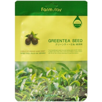 [FARM STAY] Тканевая маска для лица зелёный чай Visible Difference Mask Sheet Green Tea Seed, 23 мл