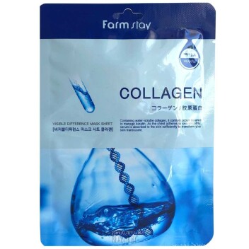 [FARM STAY] Тканевая маска для лица с коллагеном Visible Difference Mask Sheet Collagen, 20 мл