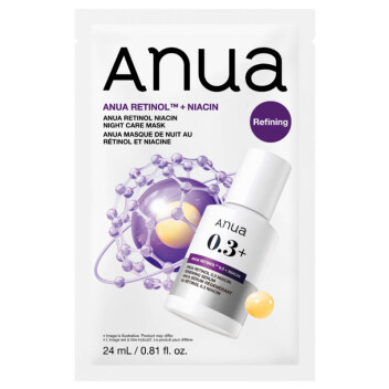[ANUA] Тонизирующая тканевая маска с ретинолом и 5% ниацинамида Retinol Niacin Night Care Mask, 24 мл