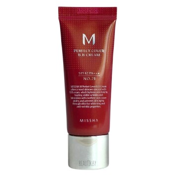 [MISSHA] ББ Крем 21 тон светлый беж — Light Beige Perfect Cover BB Cream, 20 мл