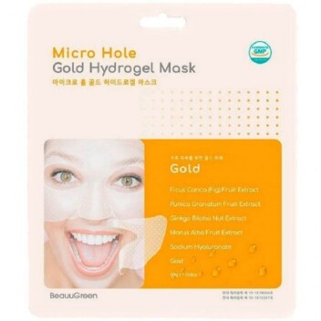 [BEAUUGREEN] Маска-патч гидрогелевая с золотом Micro Hole Gold Hydrogel Mask, 30 гр