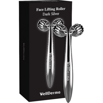 [WELLDERMA] Механический массажёр для лица Face Lifting Dark Silver Roller