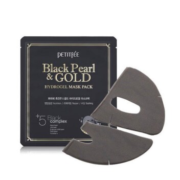 [PETITFEE] Маска гидрогелевая для лица с черным жемчугом Black Pearl & Gold Hydrogel Mask Pack, 32 гр