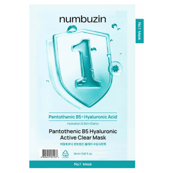 [NUMBUZIN] Тканевая маска против воспалений No.1 Pantothenic B5 Hyaluronic Active Clear Mask, 26 мл