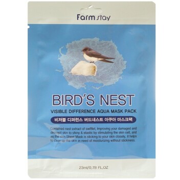 [FARM STAY] Маска тканевая с экстрактом ласточкиного гнезда Visible Difference Birds Nest Aqua Mask Pack, 23 мл