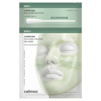 [CELIMAX] Двухступенчатый набор против воспалений Ji Woo Gae Cica PHA Peel 2-step Gel Mask, 30 г