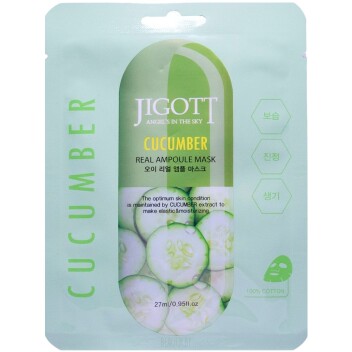 [JIGOTT] Тканевая маска для лица с экстрактом огурца Cucmber Real Ampoule Mask, 27 мл
