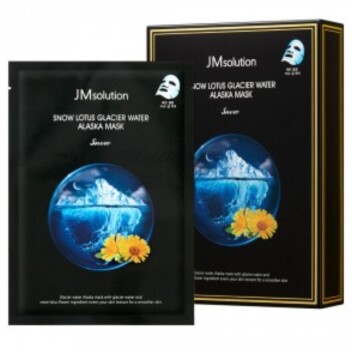 [JMSOLUTION] Тканевая отшелушивающая  маска с лотосом Snow Lotus Glacier Water Alaska Mask, 30 мл