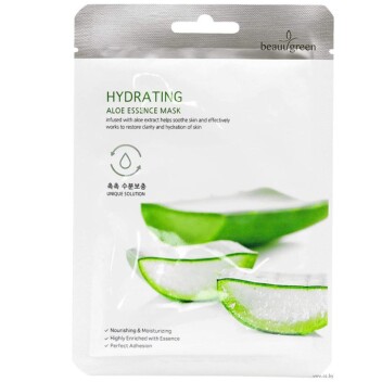 [BEAUUGREEN] Тканевая маска алоэ Hydrating aloe essence mask, 23 гр