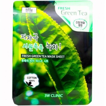 [3W CLINIC] Тканевая маска Зелёный чай Green tea mask, 23 мл