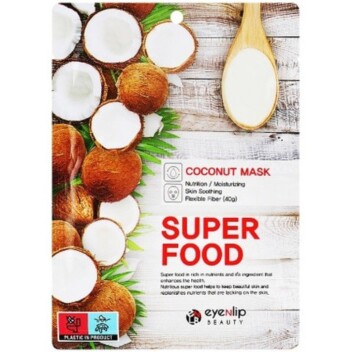 [EYENLIP] Маска на тканевой основе с экстрактом кокоса Super Food Mask # Coconut, 23 мл