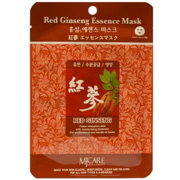 [MJCARE] Маска тканевая для лица красный Женьшень Red Ginseng Essence Mask, 23 гр