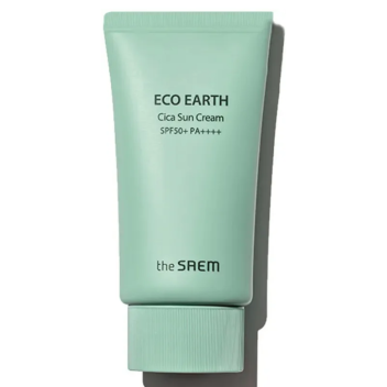 [THE SAEM] Солнцезащитный крем для лица с центеллой для чувствительной и проблемной кожи Eco Earth Cica Sun Cream SPF50+ PA++++, 50 мл