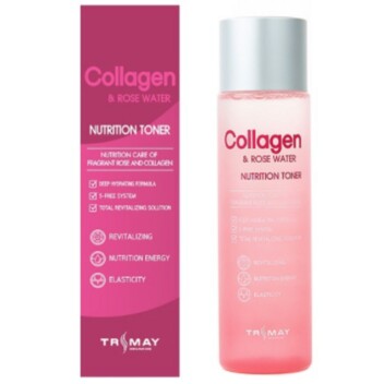 [TRIMAY] Тонер коллаген и роза Collagen & Rose Water Nutrition Toner, 210 мл