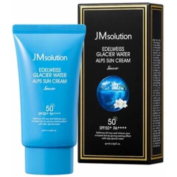 [JMSOLUTION] Солнцезащитный охлаждающий крем Edelweiss Glacier Water Alps Moist Suncream Snow SPF 50+ PA++++, 50 мл