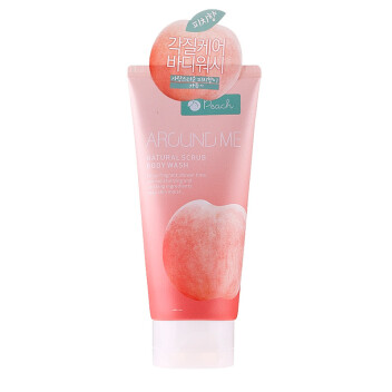 [WELCOS] Скраб для тела с экстрактом персика Around Me Natural Scrub Body Wash Peach, 200 мл