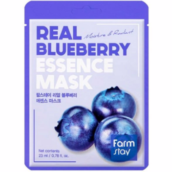 [FARM STAY] Тканевая маска для лица черника Real Essence Mask BLUEBERRY, 25 мл