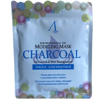 [ANSKIN] Альгинатная маска для кожи с расширенными порами (саше) CHARCOAL Modeling Mask, 25 гр