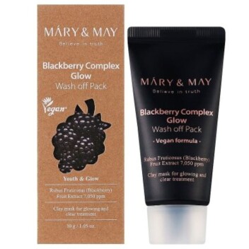 [MARY & MAY] Смываемая маска с ягодным комлексом Blackberry Complex Glow Washoff Pack, 30 гр