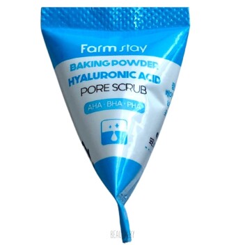 [FARM STAY] Содовый скраб для очистки пор пирамидка Baking Powder Hyaluronic Acid Pore Scrub, 7 г