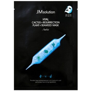[JMSOLUTION] Тканевая маска с кактусом и водорослями Hyal Cactus + Resurrection Plant + Seaweed Mask, 30 мл