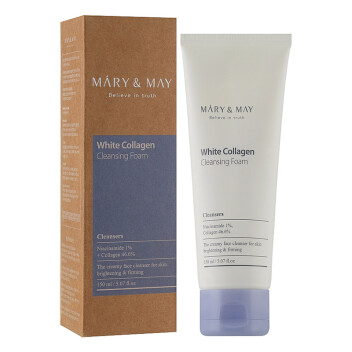 [MARY & MAY] Пенка для умывания очищающая с белым коллагеном White Collagen Cleansing Foam, 150 мл