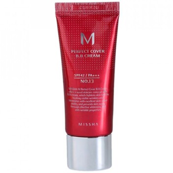 [MISSHA] ББ Крем 13 тон яркий беж — Bright Beige Perfect Cover BB Cream, 20 мл