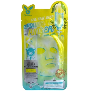 [ELIZAVECCA] Тканевая маска для лица ЧАЙНОЕ ДЕРЕВО Tea Tree Deep Power Ringer Mask Pack, 23 мл