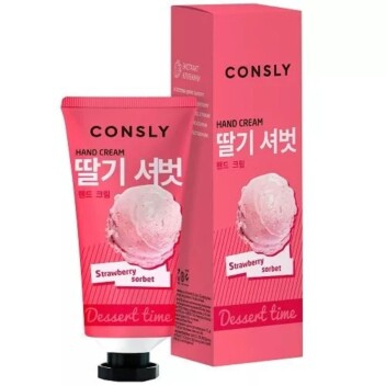 [CONSLY] Крем для рук с ароматом клубничного сорбета Dessert Time Strawberry Sorbet Hand Cream, 100 мл