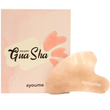 [AYOUME] Mассажер ГУАША для лица (кварц розовый) Massager GUASHA rose quartz