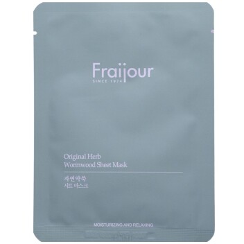 [FRAIJOUR] Тканевая маска для лица, растительные экстракты Original Herb Wormwood Sheet Mask, 23 мл