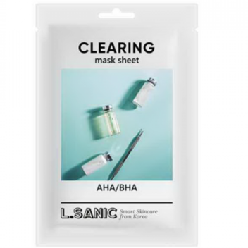 [L.SANIC] Маска тканевая для очищения пор с AHA/BHA кислотами AHA/BHA Clearing Mask Sheet, 25 мл