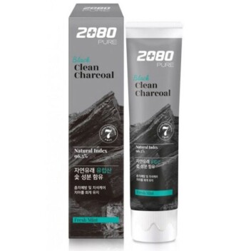 [DENTAL CLINIC 2080] Отбеливающая зубная паста с УГЛЕМ И МЯТОЙ Black Clean Charcoal Toothpaste, 125 гр